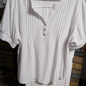 Chic White Blouse with Button Detail